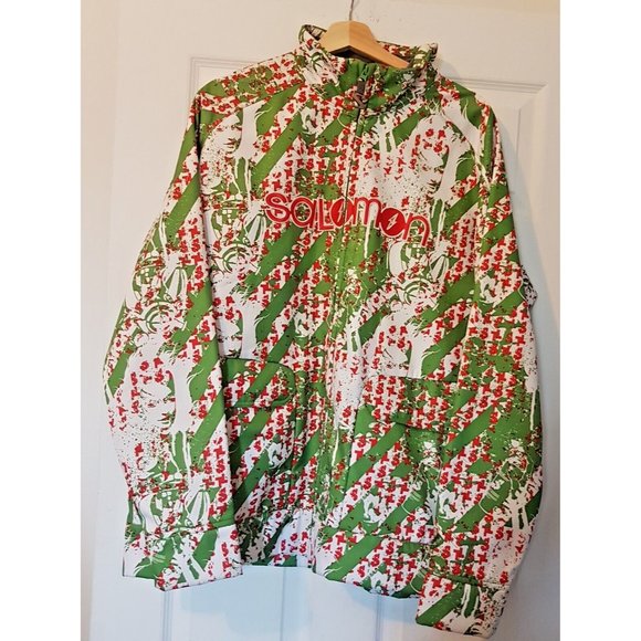 SALOMON Jacket XL Colorful Full Zip Snow Outdoor Logo Pockets Winter - Picture 8 of 13